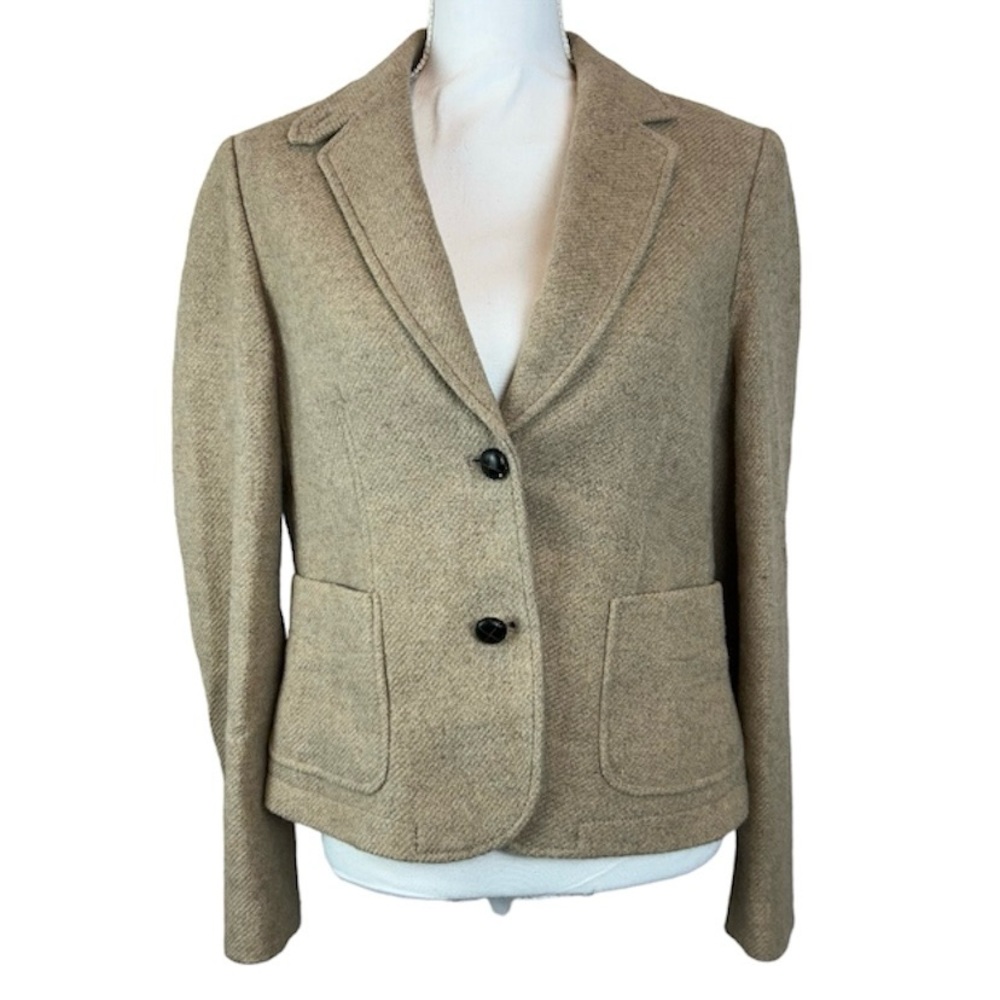 Banana Republic Tan Wool Blend Blazer Women’s Size 12 Two Button Jacket Brown